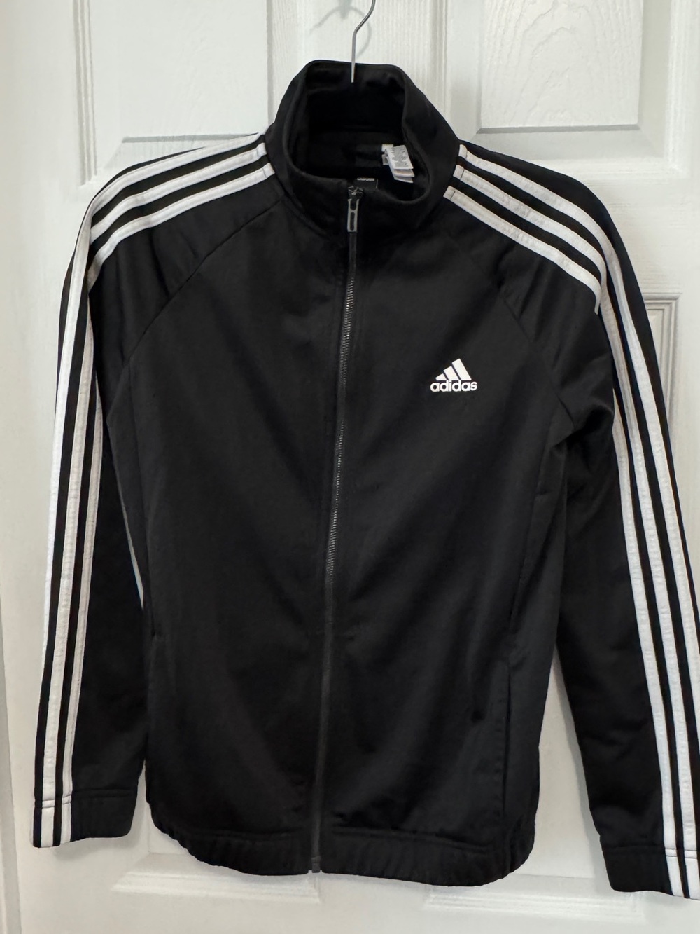 adidas Black Zip-Up Jacket with White Logo
